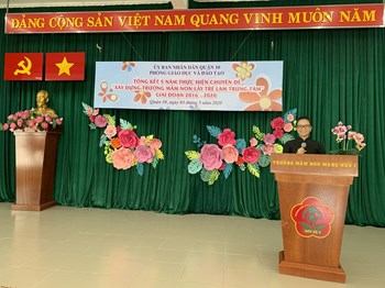 Hội nghị tổng kết 5 năm thực hiện chuyên đề “Xây dựng trường mầm non lấy trẻ làm trung tâm” giai đoạn 2016-2020 tại trường Mầm non Măng non I .